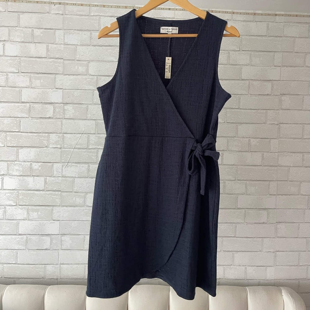NWT Texture & Thread Side-Tie Dress Navy Blue